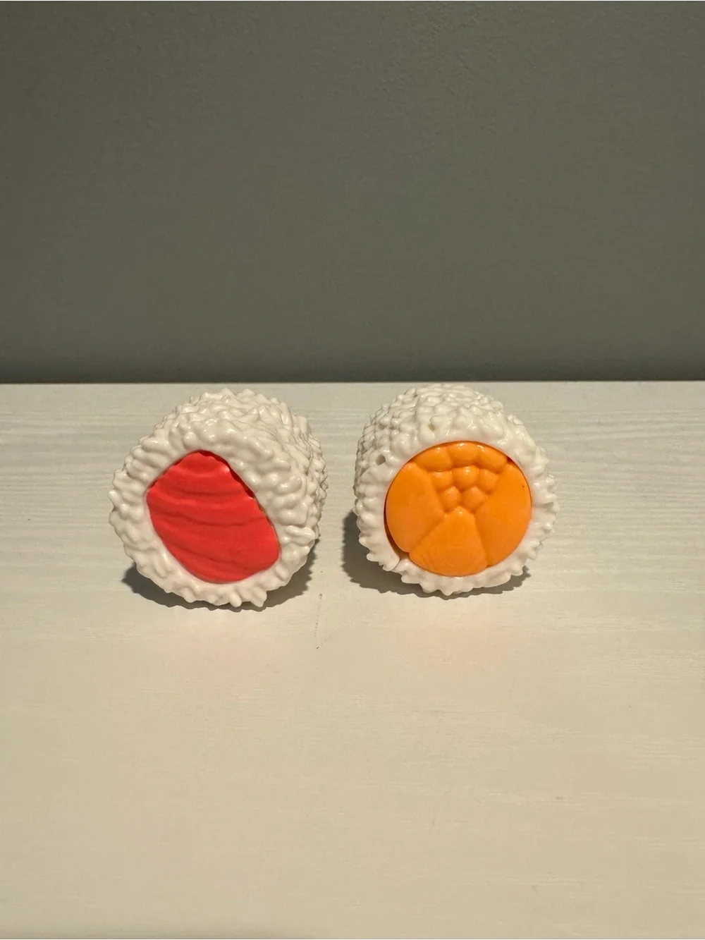 Fidgetz Sensory Sushi Toy Set - White with Orange & Pink